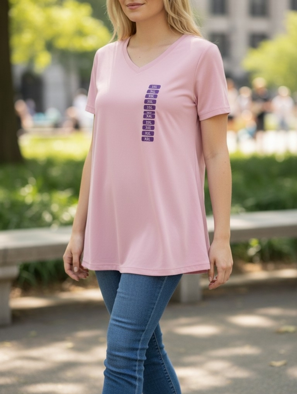 Tangerine Pastel Pink V-Neck Tee